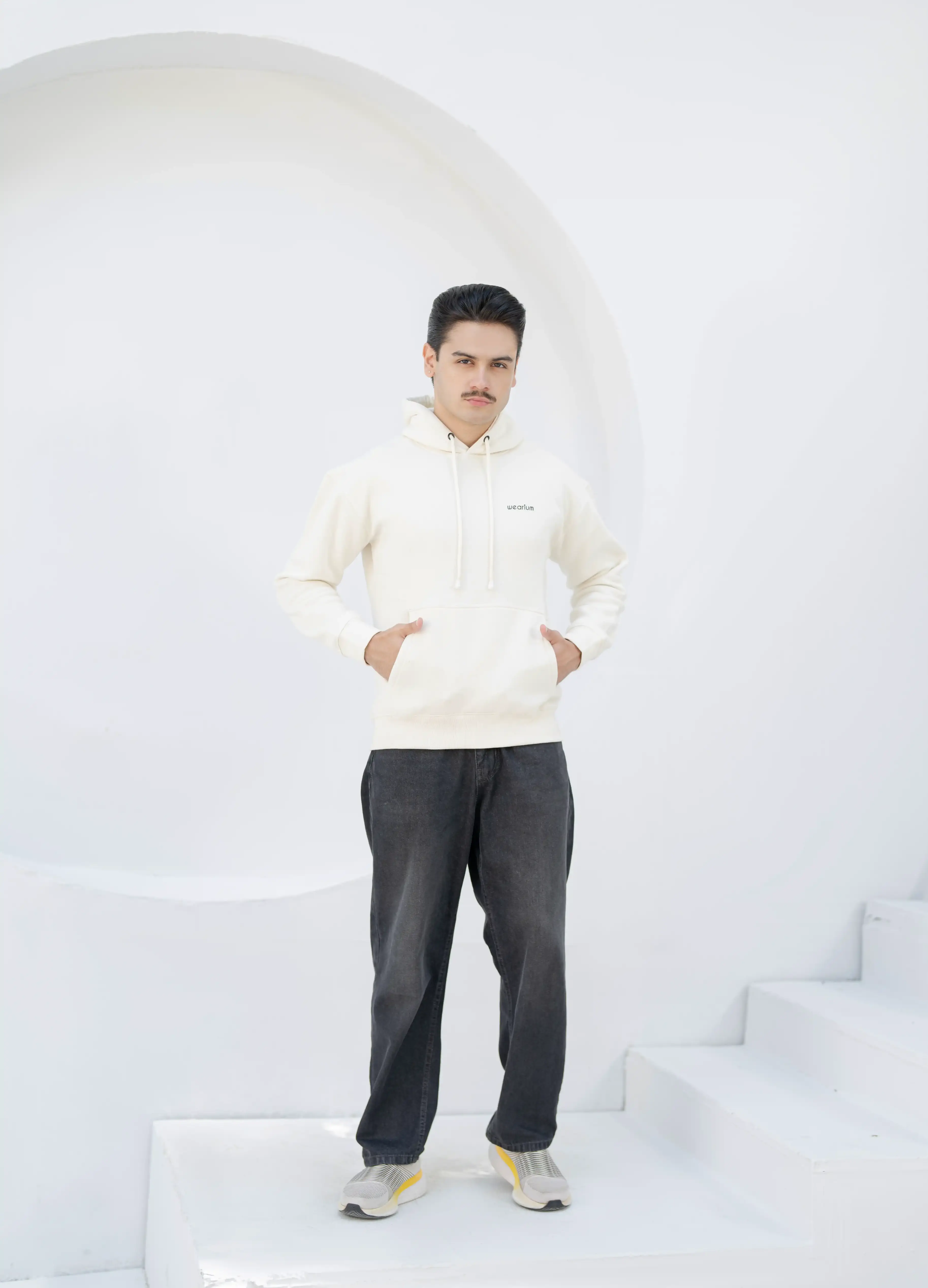 W 2020 Beige Hoodie - Premium Cotton Fleece