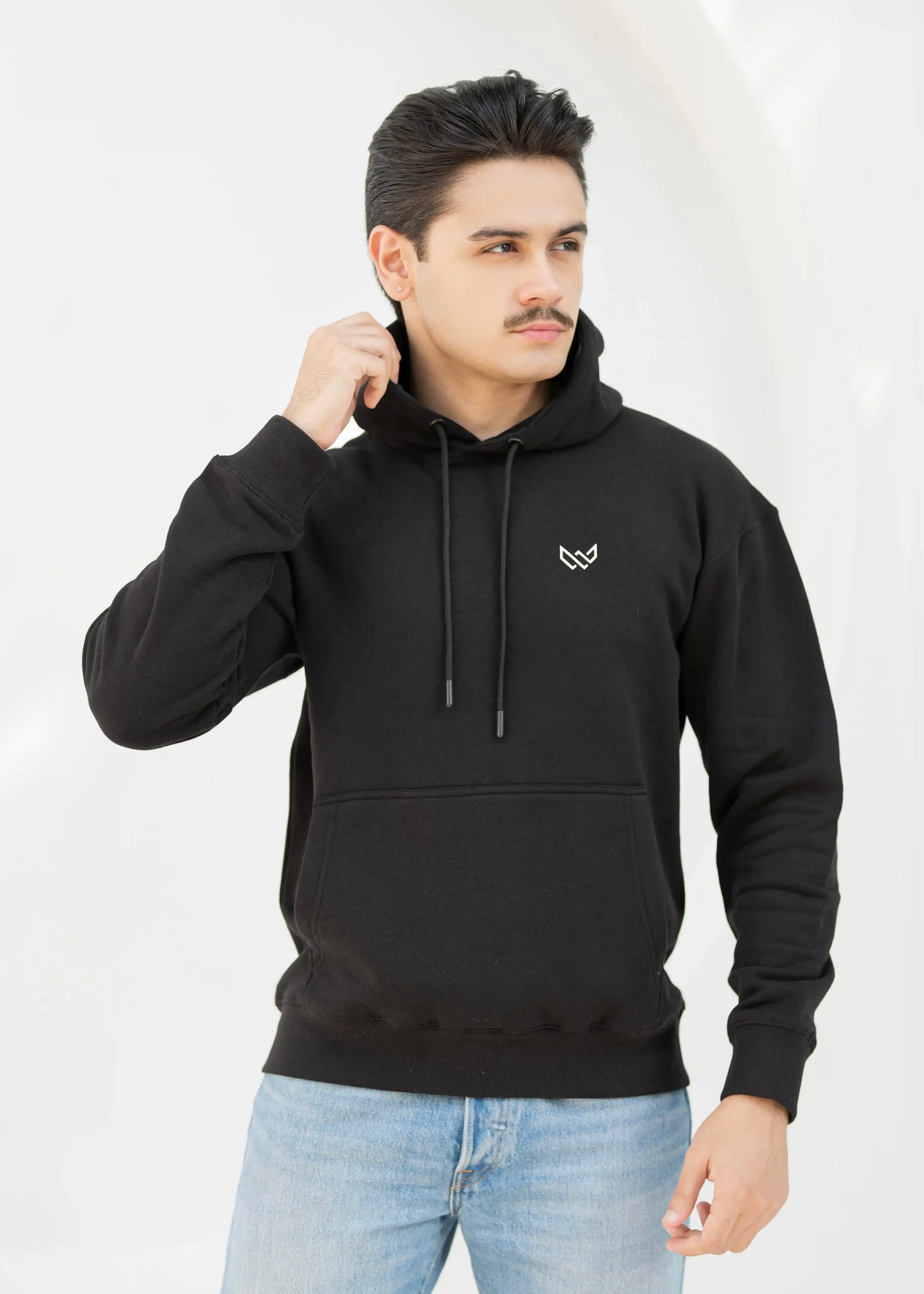 W 2020 Black Hoodie - Premium Cotton Fleece