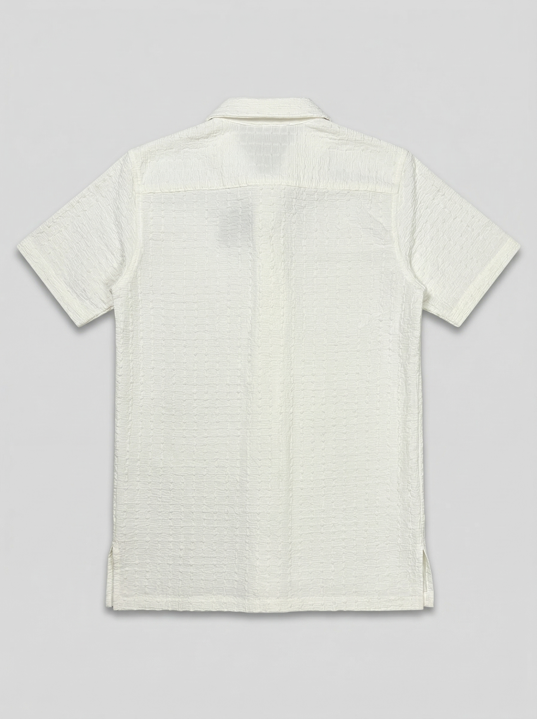 Ivory Lattice Weave Resort Shirt