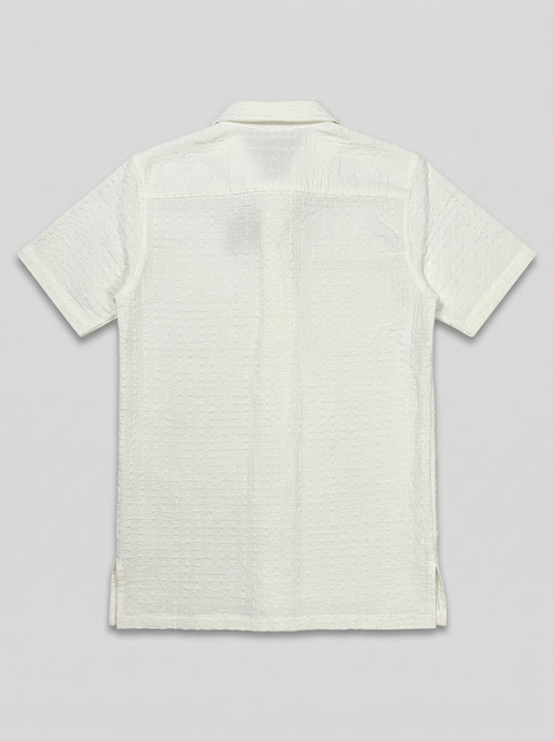Ivory Lattice Weave Resort Shirt